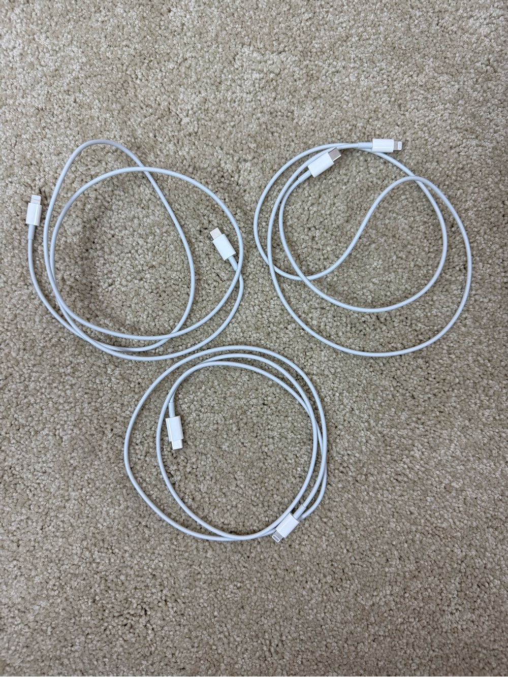 Lot of 3 Apple USB-C to Lightning Cable charging